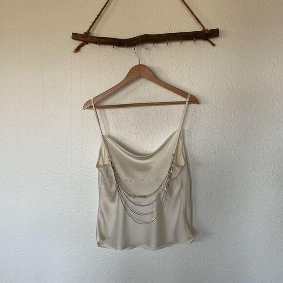 White cowl rhinestone tank - Picture 9 of 10